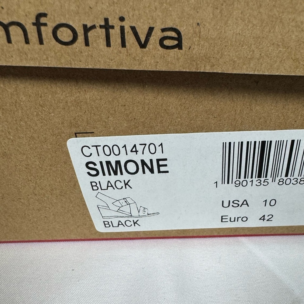 Comfortiva Simone Black Leather Strappy Sandals 10M - Picture 2 of 8